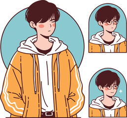 Aesthetic boy character illustration