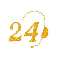 Support center drawing in gold color style