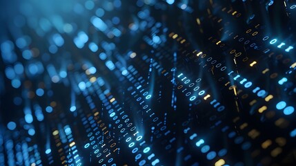 Obraz premium Abstract Digital Background with Binary Code and Computer Chip