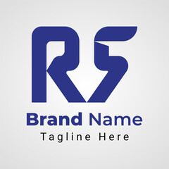 Letter R5 Arrow Logo, Combination logo of letter R and number 5  that forms arrow or direction negative space