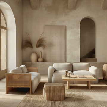 Latan furniture with a warm buttery filter sensibility