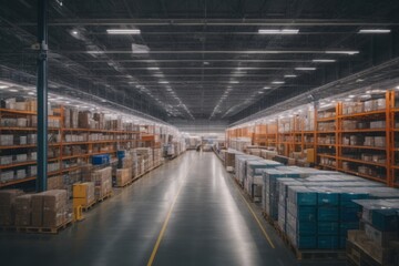 Warehouse for storing and sorting packages for shipping