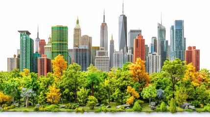 Fototapeta premium a city with a lot of tall buildings and trees