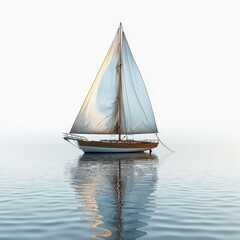 Fototapeta premium a sailboat with a sail on the water