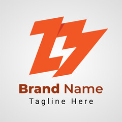 Letter Z3 Bolt Logo, combination of letter Z and Number 3 arranged to form bolt negative space