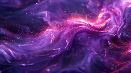 Obraz premium Vivid cosmic abstract digital art with a colorful, swirling galaxy design and nebulous background.