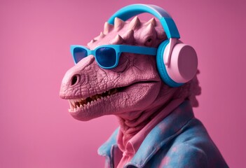 pink old background blue glasses aring lady dinosaur adphones grandmother halloween fashion horror music face beauty style age activity vacation creative art design fantasy earphones