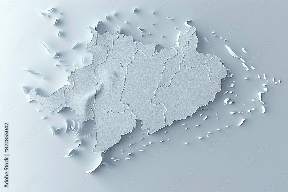 Poster a white paper map of the world is displayed on a surface, with a pen and a ruler placed on top