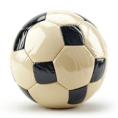 a soccer ball with black and white stripes on it