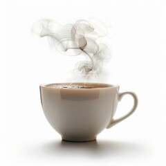 a cup of coffee with steam rising out of it