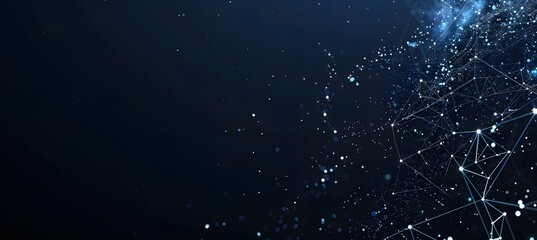 Abstract Digital Background with Low Poly Mesh Lines and Dots