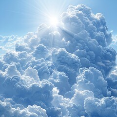 a large cloud filled sky with a sun shining through the clouds