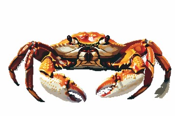 pixel art, illustration of a crab
