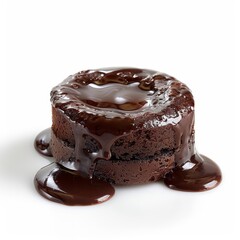 a chocolate cake with chocolate sauce on top