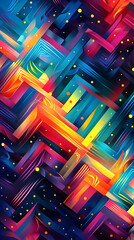 ZP Conceptual Zigzag Pattern - Colorful Symphony of Harmony, Contrast, and Depth
