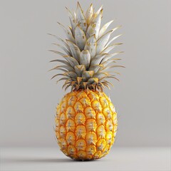 a pineapple with a yellow top sitting on a table
