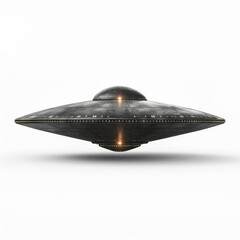 a black alien spaceship with a light on its side