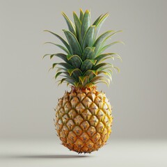 a pineapple with a green top on a white surface