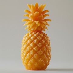 a yellow pineapple shaped candle sitting on a white surface