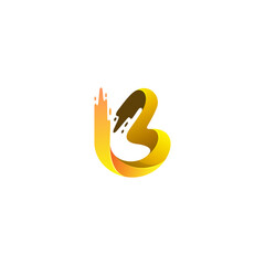 B logo 3d colorful, letter B logo with gold color, business icons