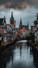 Enchanting Cityscape - Canal, Architectural Beauty, and Historical Landmarks of Zwolle, Netherlands