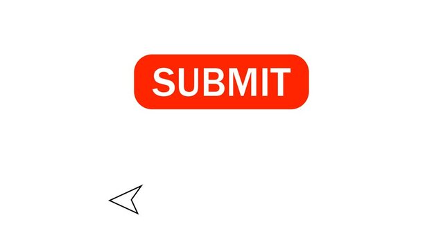 Animation of cursor clicking submit button, 4K quality isolated screen background.