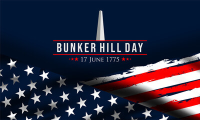 Vector Illustration of bunker hill day. The Battle of Bunker Hill was fought on June 17, 1775.