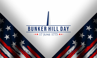 Vector Illustration of bunker hill day. The Battle of Bunker Hill was fought on June 17, 1775.