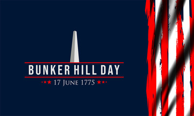 Vector Illustration of bunker hill day. The Battle of Bunker Hill was fought on June 17, 1775.