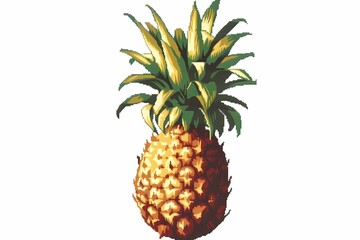 pixel art. illustration of pineapple fruit