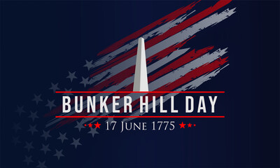 Vector Illustration of bunker hill day. The Battle of Bunker Hill was fought on June 17, 1775.