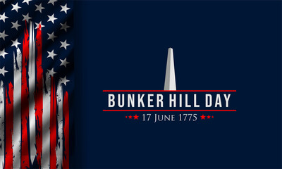 Vector Illustration of bunker hill day. The Battle of Bunker Hill was fought on June 17, 1775.