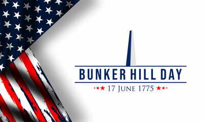 Vector Illustration of bunker hill day. The Battle of Bunker Hill was fought on June 17, 1775.