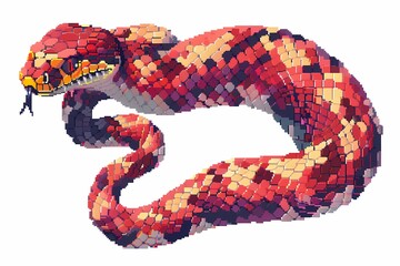 pixel art. illustration of a snake