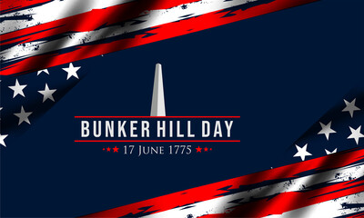Vector Illustration of bunker hill day. The Battle of Bunker Hill was fought on June 17, 1775.