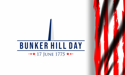 Vector Illustration of bunker hill day. The Battle of Bunker Hill was fought on June 17, 1775.