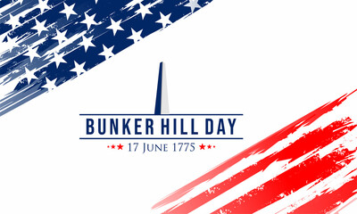 Vector Illustration of bunker hill day. The Battle of Bunker Hill was fought on June 17, 1775.