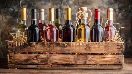 Crate of Assorted Wine Bottles