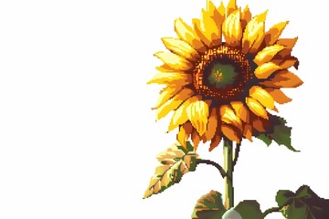 pixel art. sunflower plant illustration