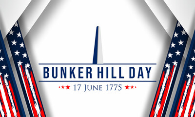 Vector Illustration of bunker hill day. The Battle of Bunker Hill was fought on June 17, 1775.