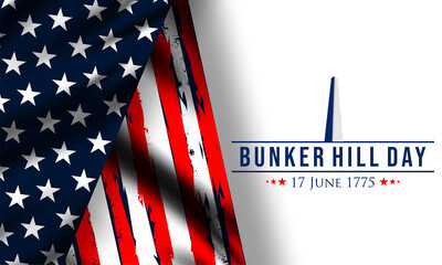 Vector Illustration of bunker hill day. The Battle of Bunker Hill was fought on June 17, 1775.