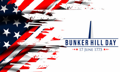 Vector Illustration of bunker hill day. The Battle of Bunker Hill was fought on June 17, 1775.