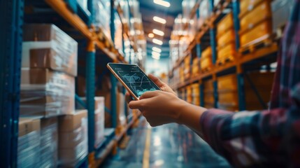 Tracking Shipments: Illustrating someone monitoring shipment statuses and ensuring timely delivery of goods