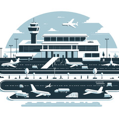 Naklejka premium airport vector Adobe Illustrator Artwork