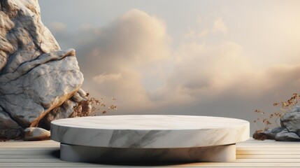 modern podium design for product display or product stand with cinematic background and lighting