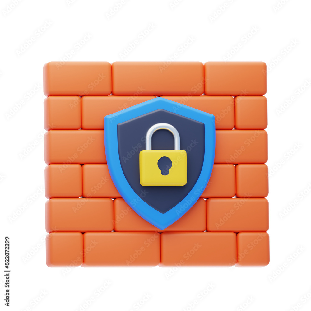 Poster 3d network protection blocks unauthorized access