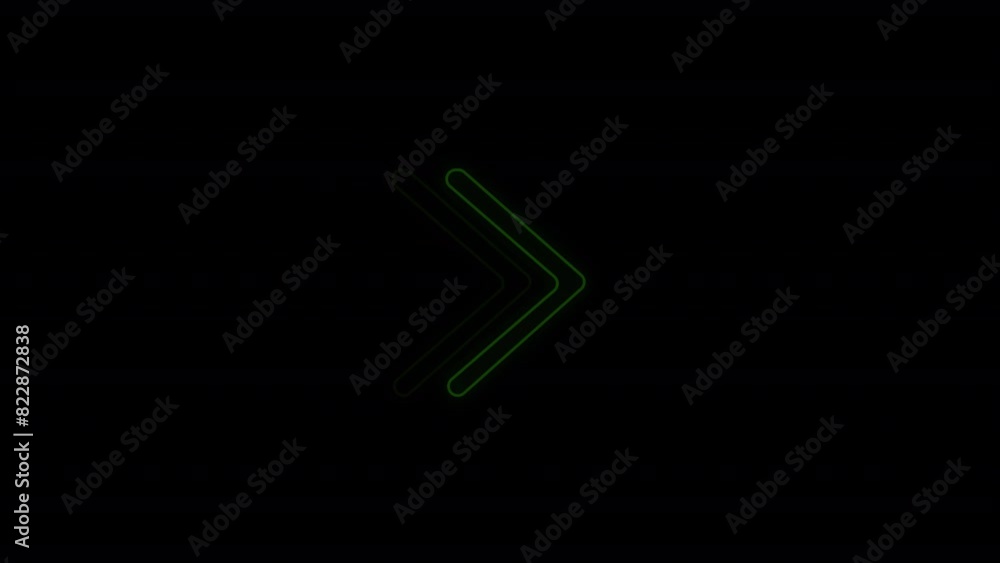 Poster green arrows motion graphics animation glowing neon arrow direction on black background green arrows