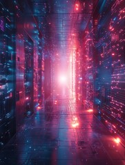 Obraz premium An abstract technology concept backdrop, cyber security, data protection against hackers. 