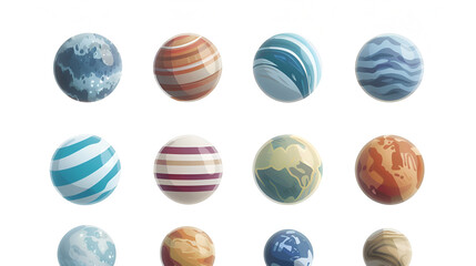 Set of Fictional Cartoon Planets