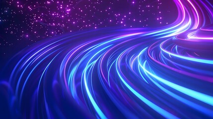 Obraz premium Abstract blue and purple dynamic background. Futuristic vivid neon swirl lines. Light effect.